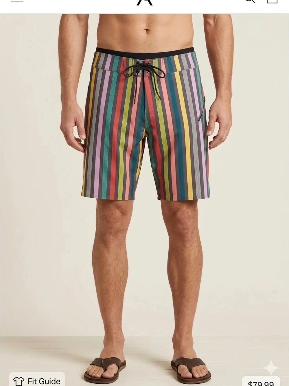 Lululemon Board Shorts Mens Striped Surf Swim Trunks Activewear Size 38